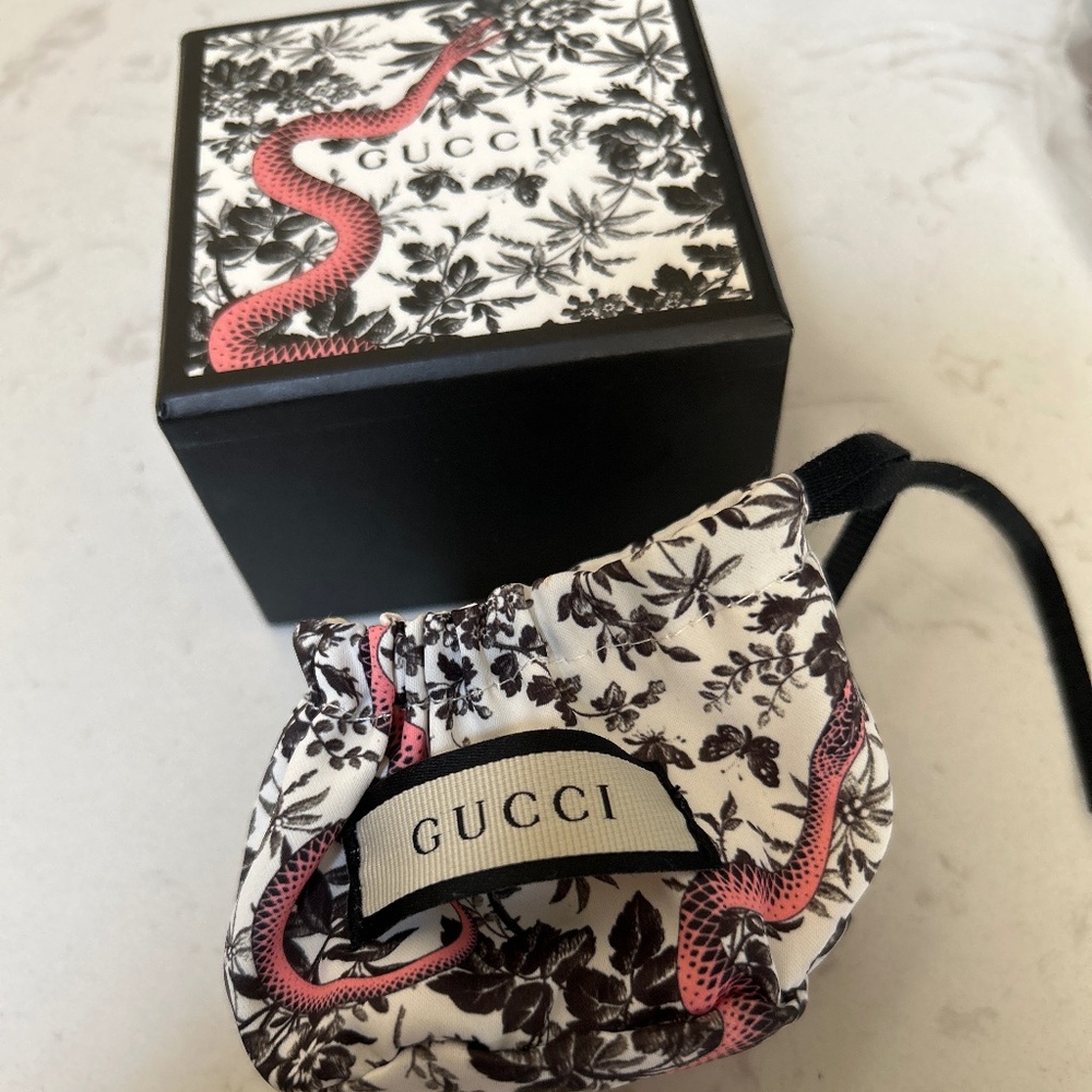 Gorgeous Gucci Silver Beaded Heart Ring Size 6 3/4 NWT - Picture 6 of 7